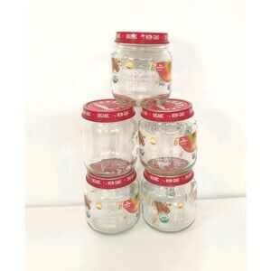 Lot of 5 Empty Baby Food Jars 4 oz. Happy Baby
